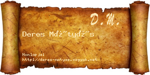 Deres Mátyás névjegykártya