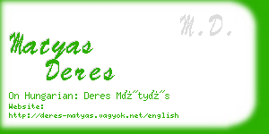 matyas deres business card
